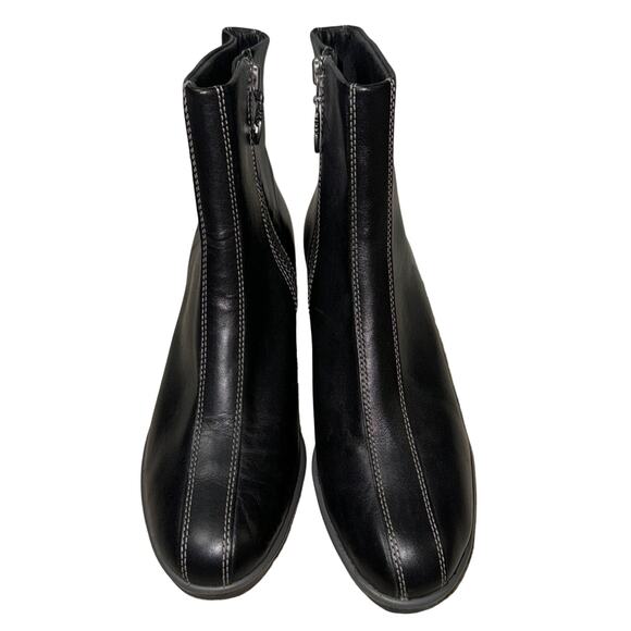 Timberland Leather Zip Wedge Ankle Boots Black Size 5.5 - Picture 2 of 6